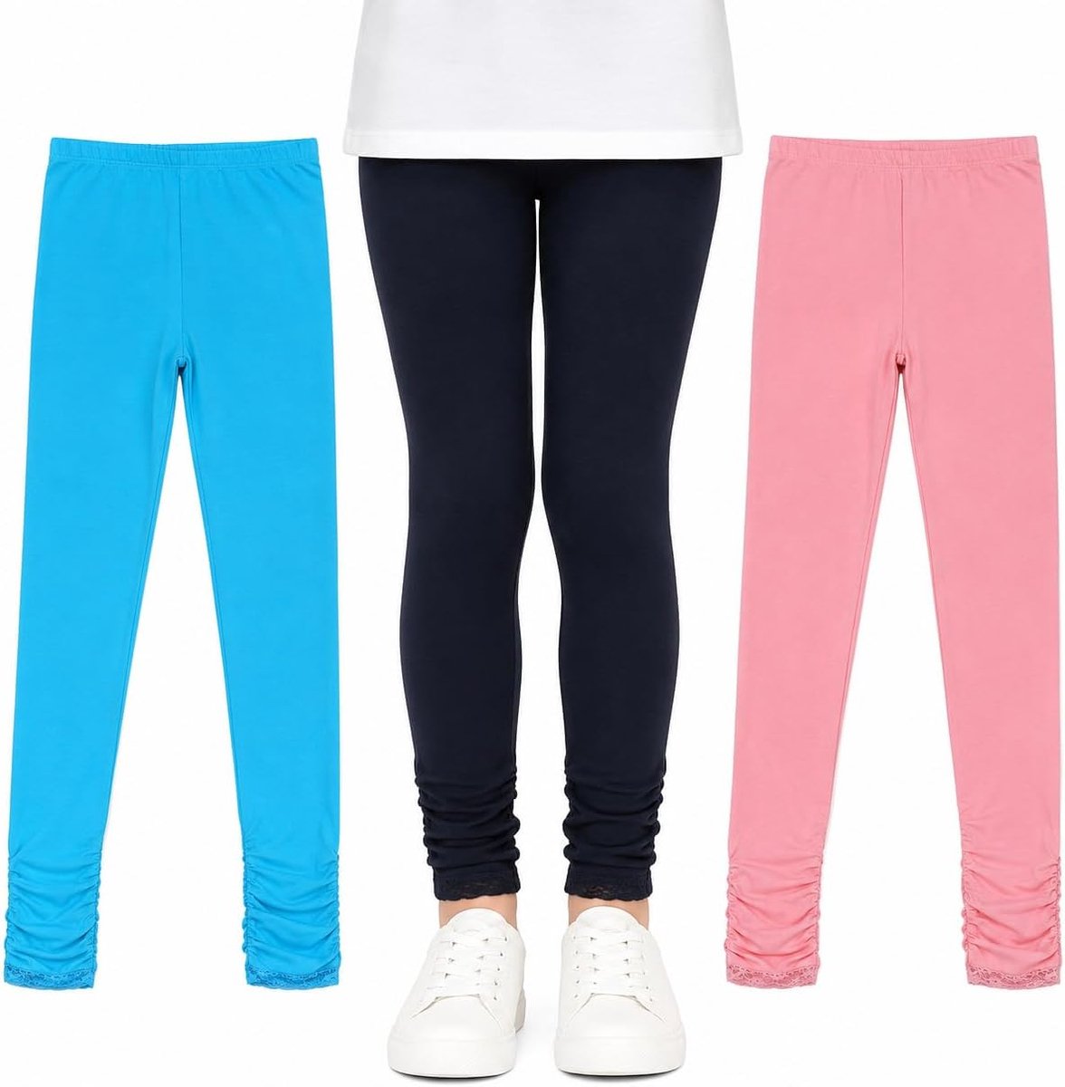 Leggings: Kinderen Katoen Zacht Stretch Dans Tights 3Pcs Set