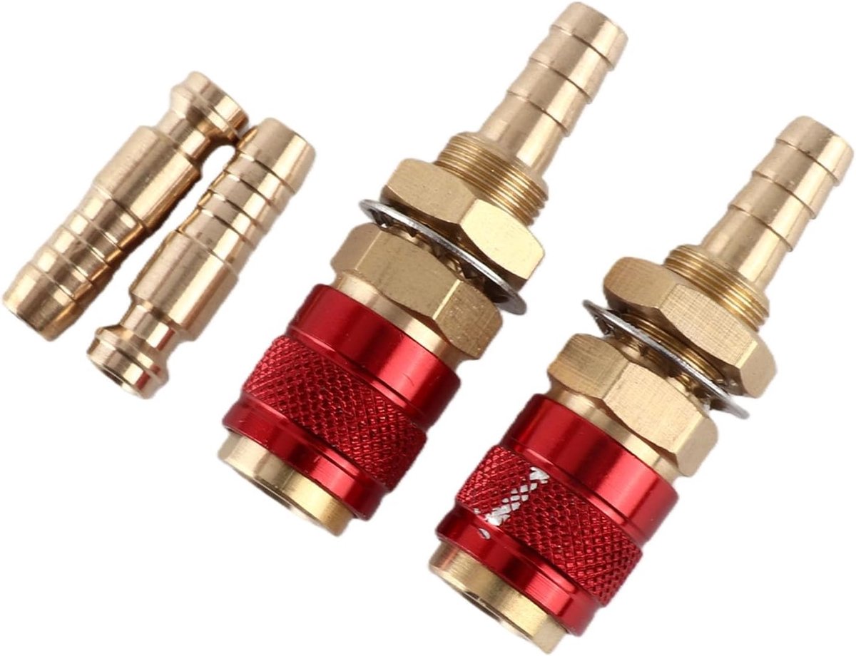 2 stks 8mm Water Gekoeld & Gas Adapter Snelle Slang Connector Montage voor TIG Lassen Torch