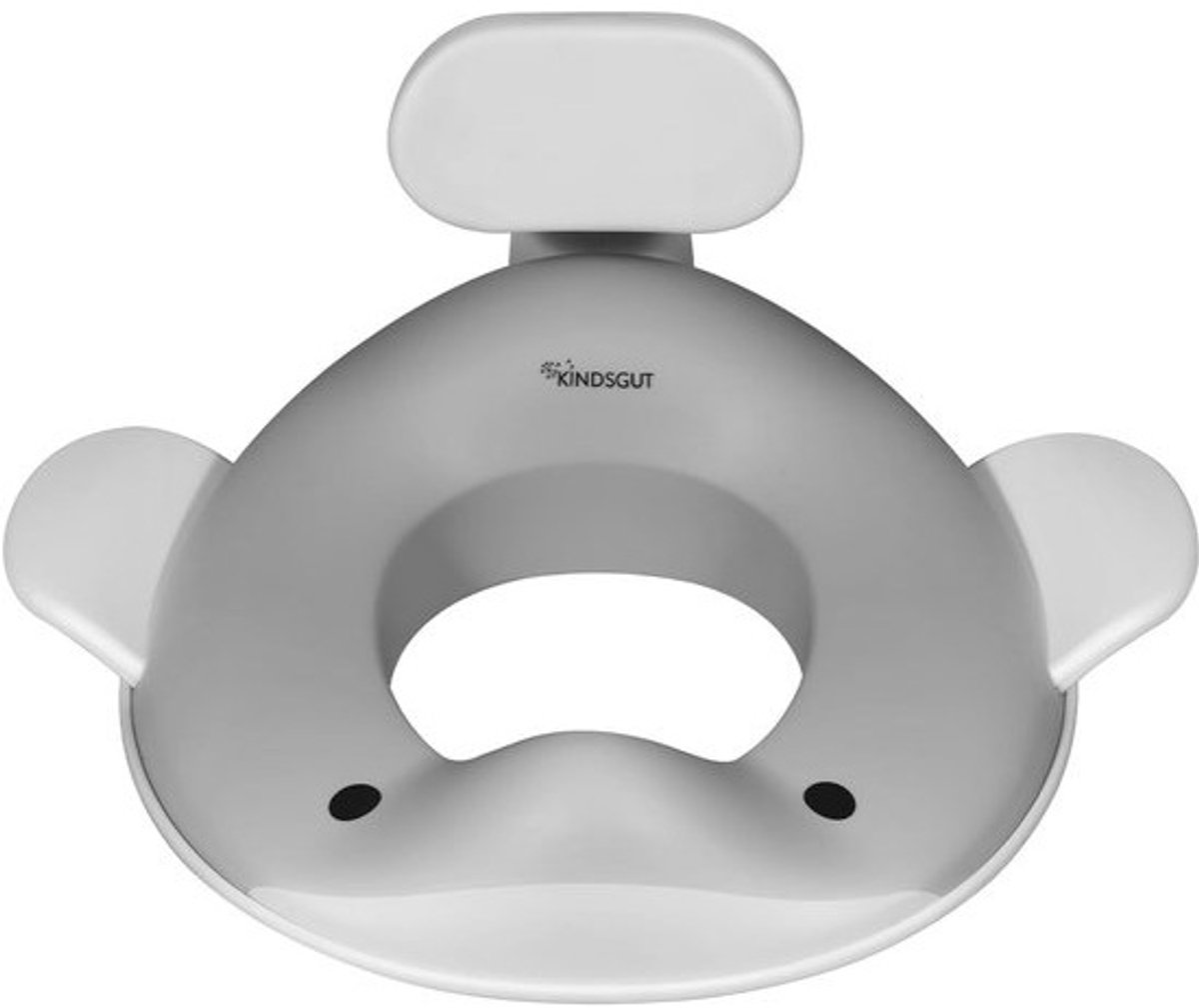 Kinder toiletbril - Walvis design - Zindelijkheidstraining kind - Antislip onderkant - 40 x 38 cm - Donkergrijs