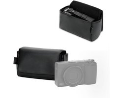 Compacte cameratas - Microvezelleer met magnetische sluiting - Voor Ricoh GR IV, Canon G7X en Sony RX100 - Geschikt voor 2 camera-accu's en geheugenkaarten