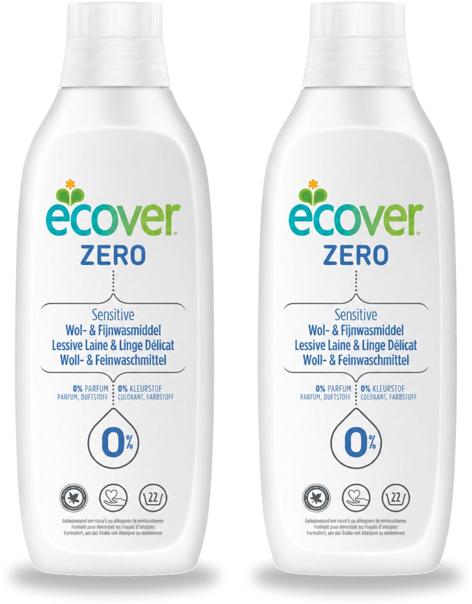 2 x Ecover - Vloeibaar wasmiddel - Wol & Fijnwas - 1 liter - Voordeelverpakking - 2 stuks