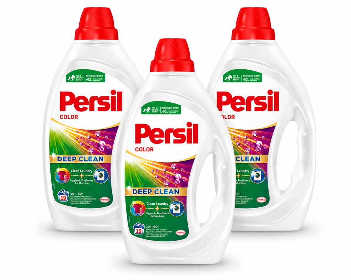 3 x Persil - Wasmiddel - Wasmiddel Gel Color - Voor Gekleurde Was - 19 wasbeurten - Voordeelverpakking - 3 stuks