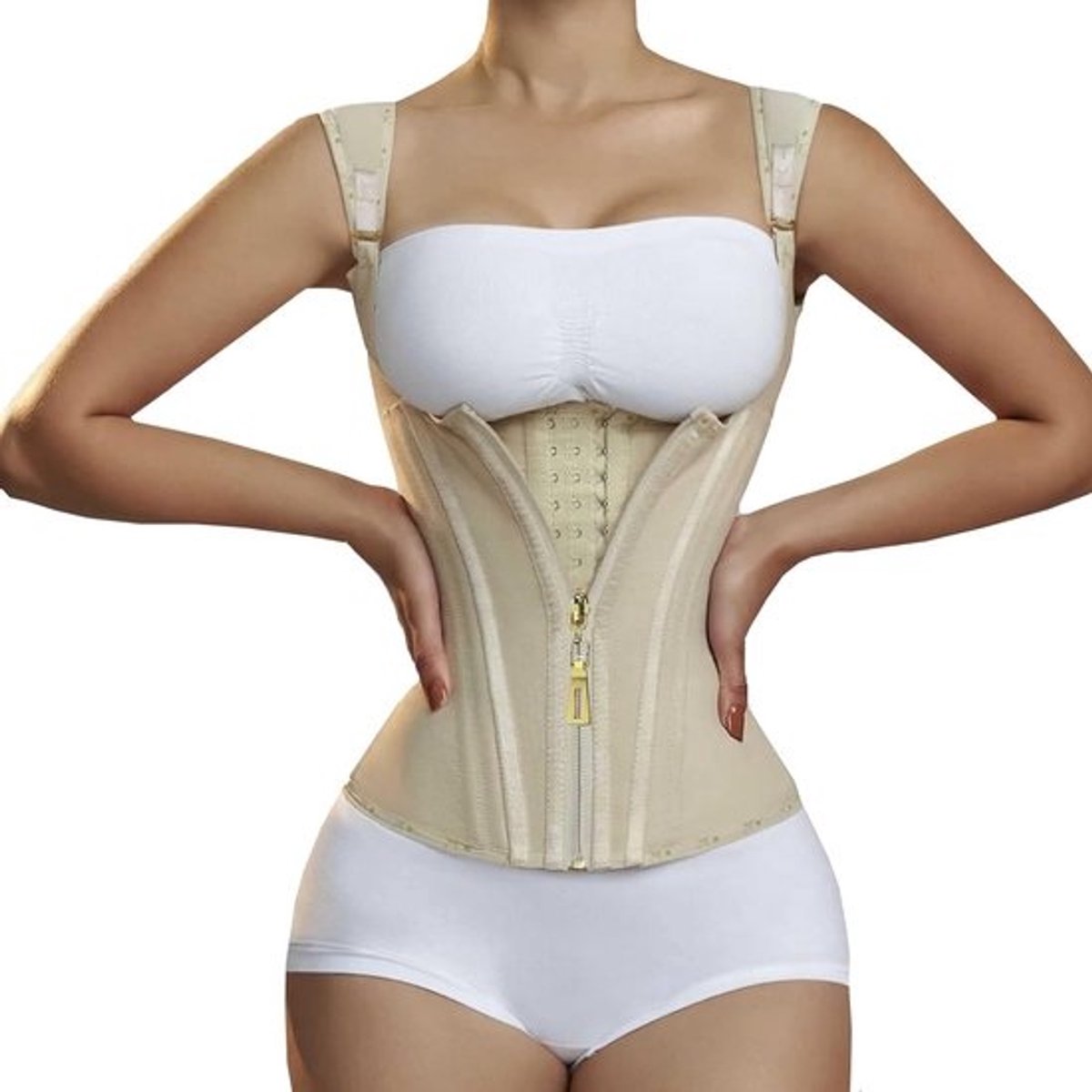 Hoogwaardige shapewear - hoge taille corset voor vrouwen - Buikcontrole taille shaper en latextrainer - met ritssluiting en gesp
