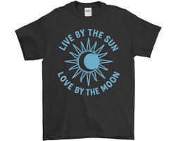 Zomer Shirt – LIVE BY THE SUN LOVE BY THE MOON – Strand Outfit – Unisex T-Shirt voor Dames & Heren – Leuk Cadeau