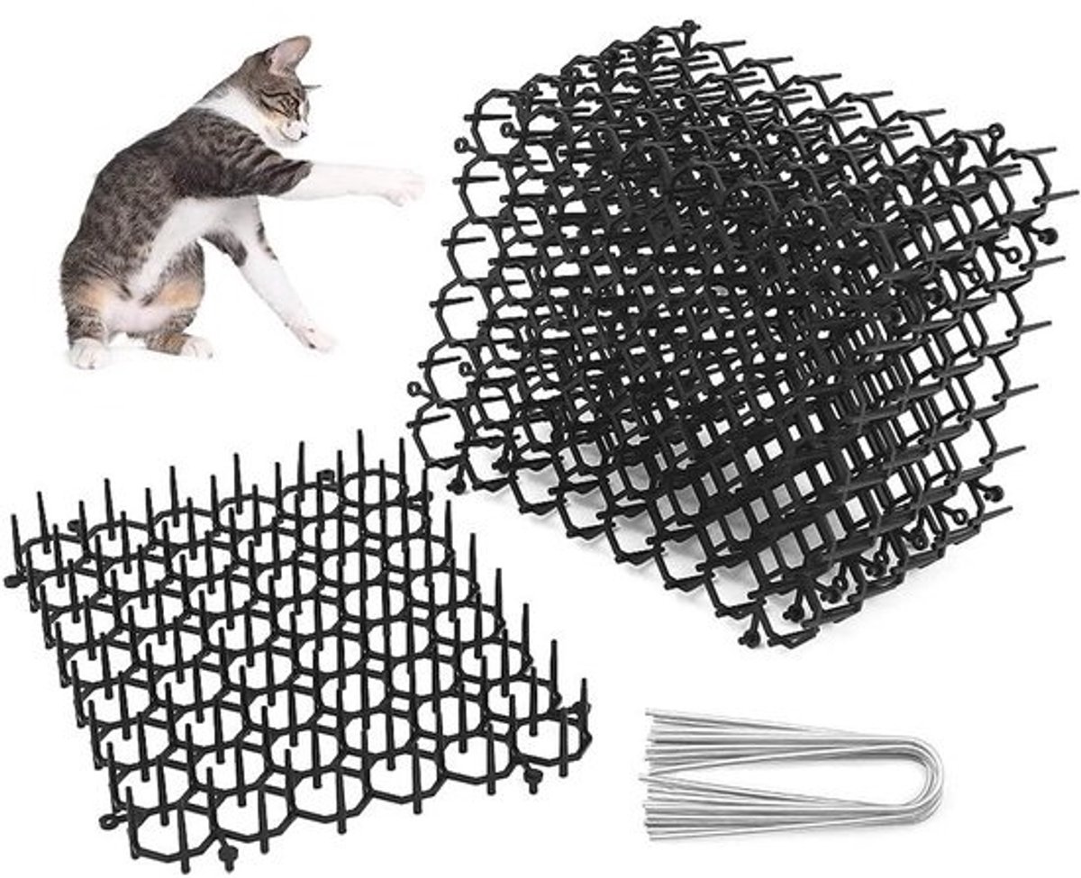 Kattenafschrikker - 6 bladen met 10 nietjes en platte prikkels