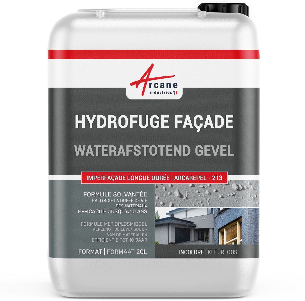 Oplosmiddelgedragen waterdichte stof voor gevelmuur pleisterwerk bakstenen en stucwerk: ARCAREPEL - 213