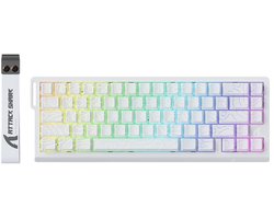 Attack Shark X68 HE Gaming Toetsenbord, Hall Effect, Compact 66 Toetsen - Contour Wit