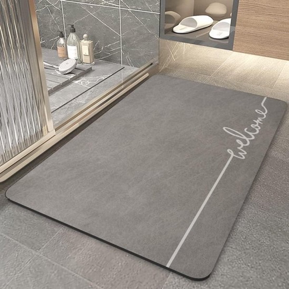 Badmat - Vloertapijt - Douchecomfort - Superabsorberend - 50 x 80 cm - Grijs