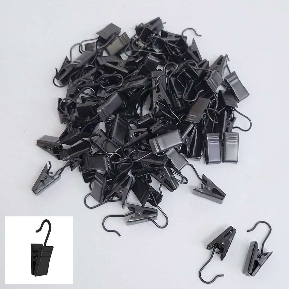 200x Mini Licht Clips voor Gosten Haken - Perfect voor het Ophangen van Buitenslingers en Tuinverlichting (Zwart)