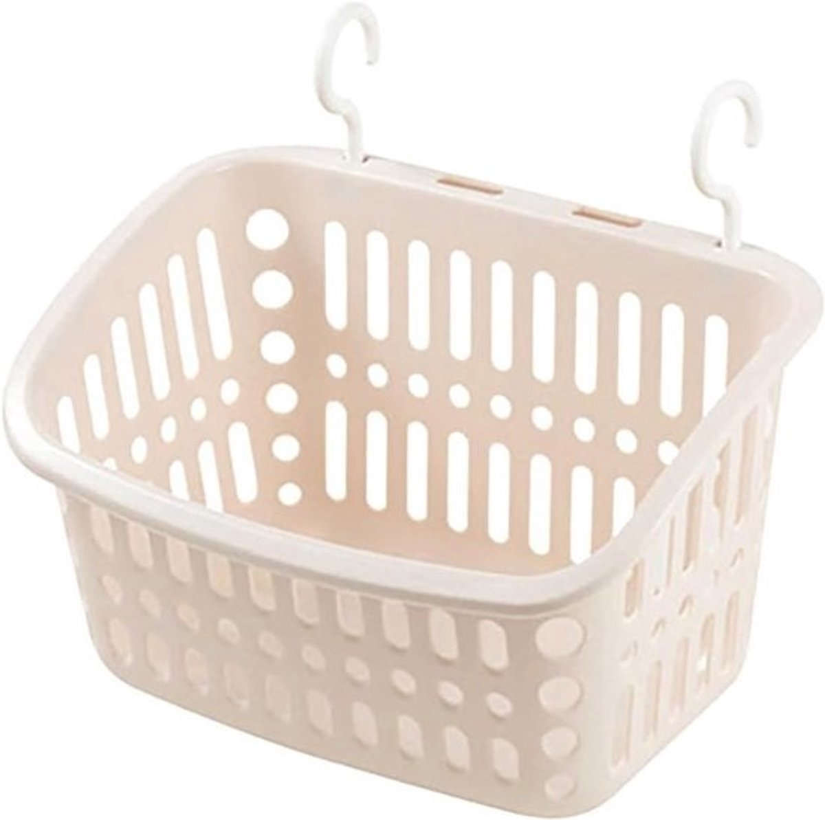 Opbergmand Zwembad - Organizer Mand - Buiten Spullen - Met Haakjes Drinkhouder - 27.5x20.5x16.5 cm - Abrikoos