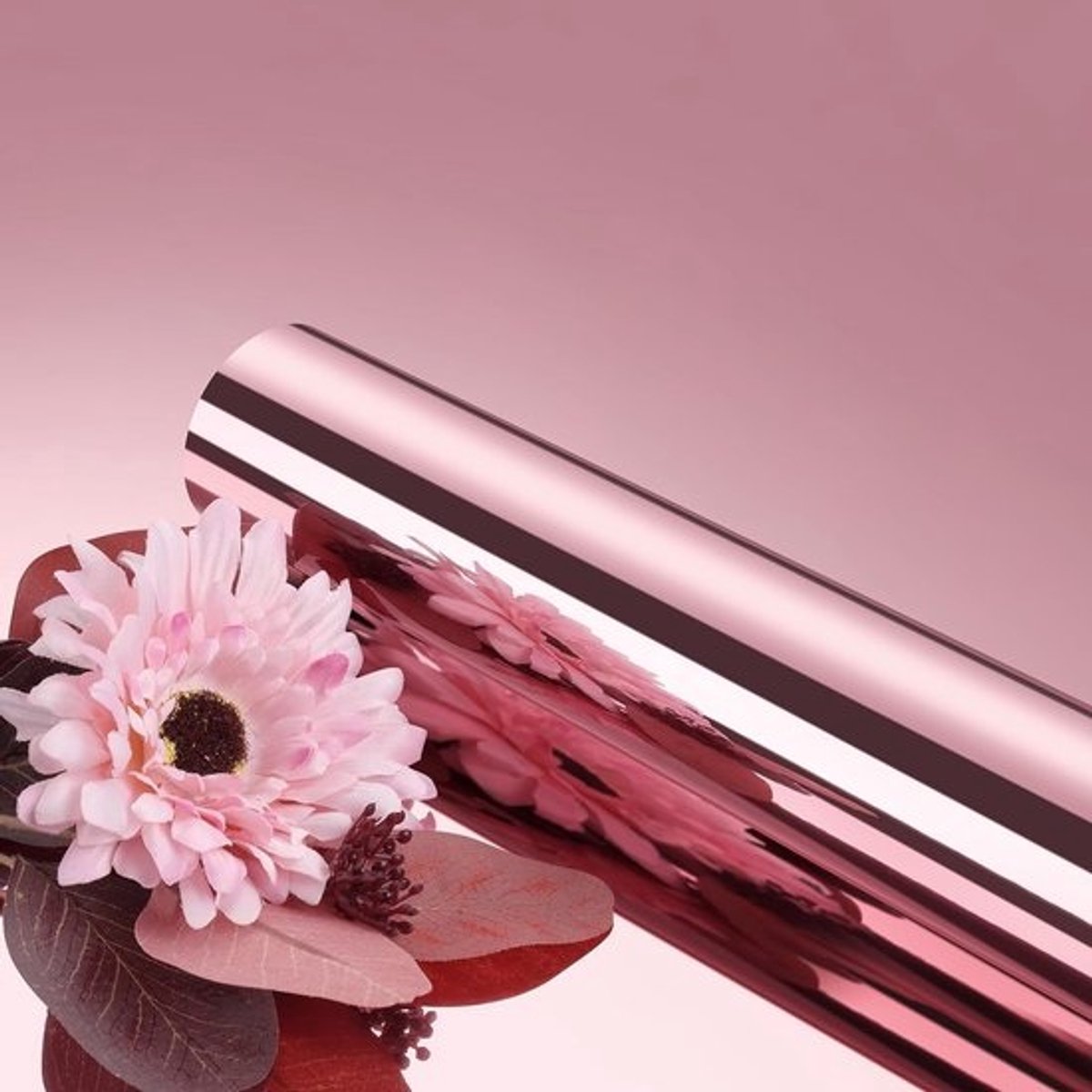 Zelfklevende Spiegelfolie voor Muurdecoratie in Roze Goud - Flexibele Roll voor Keuken, Meubels en Werkbladen - 40CMx3M Spiegelfolie voor Creatieve Interieurs
