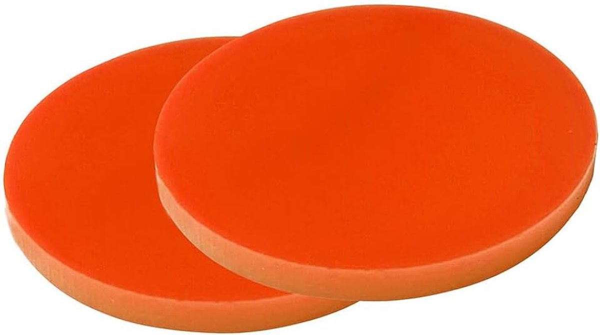 Set van 30 plastic schijfjes (3x30 mm, acrylaat, PMMA, oranje)