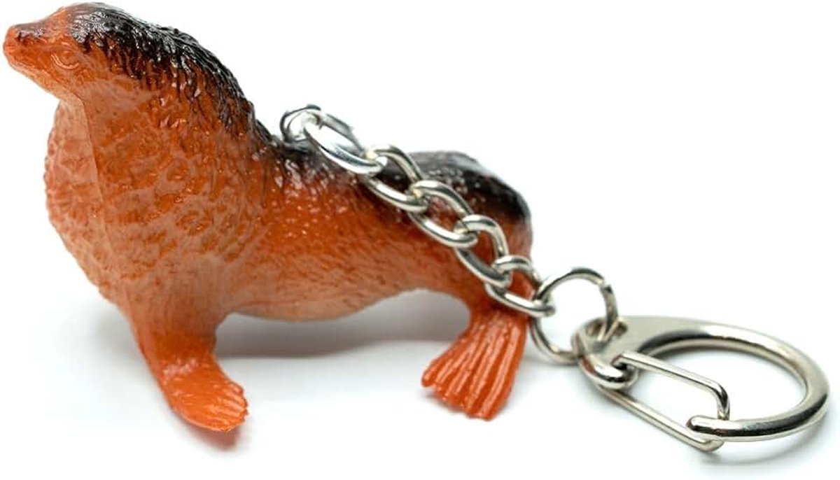 Zeeleeuw Sleutelhanger zeedier zeedier zeekoe oranje - handgemaakt modesieraad I hanger sleutelring sleutelring sleutelhanger sleutelhanger, oranje, 40mm