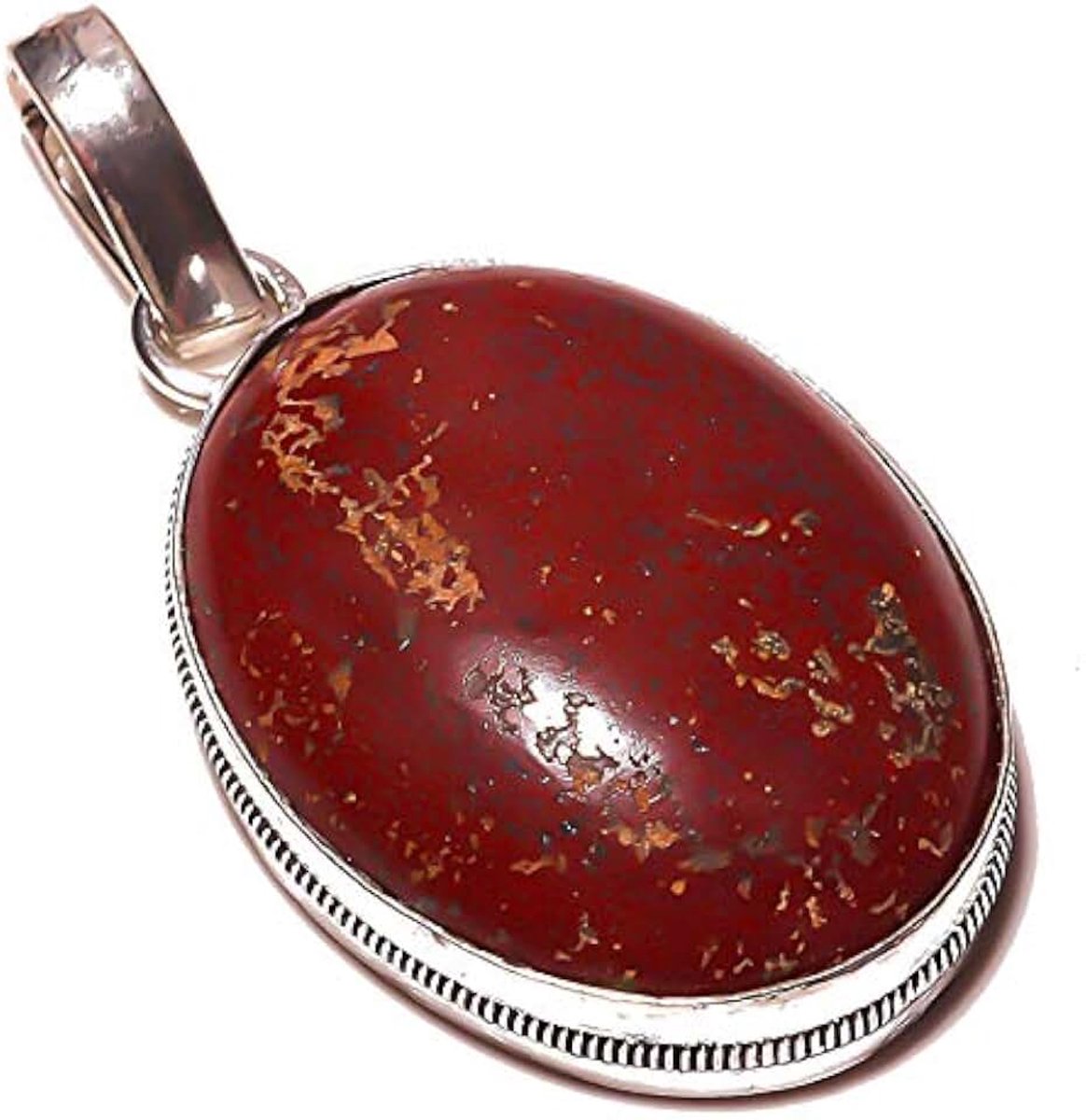 Jasper Handmade PENDANT 1.75" Long Silver Plated! Jewelry from Kashish! All Variety Store all Occasions