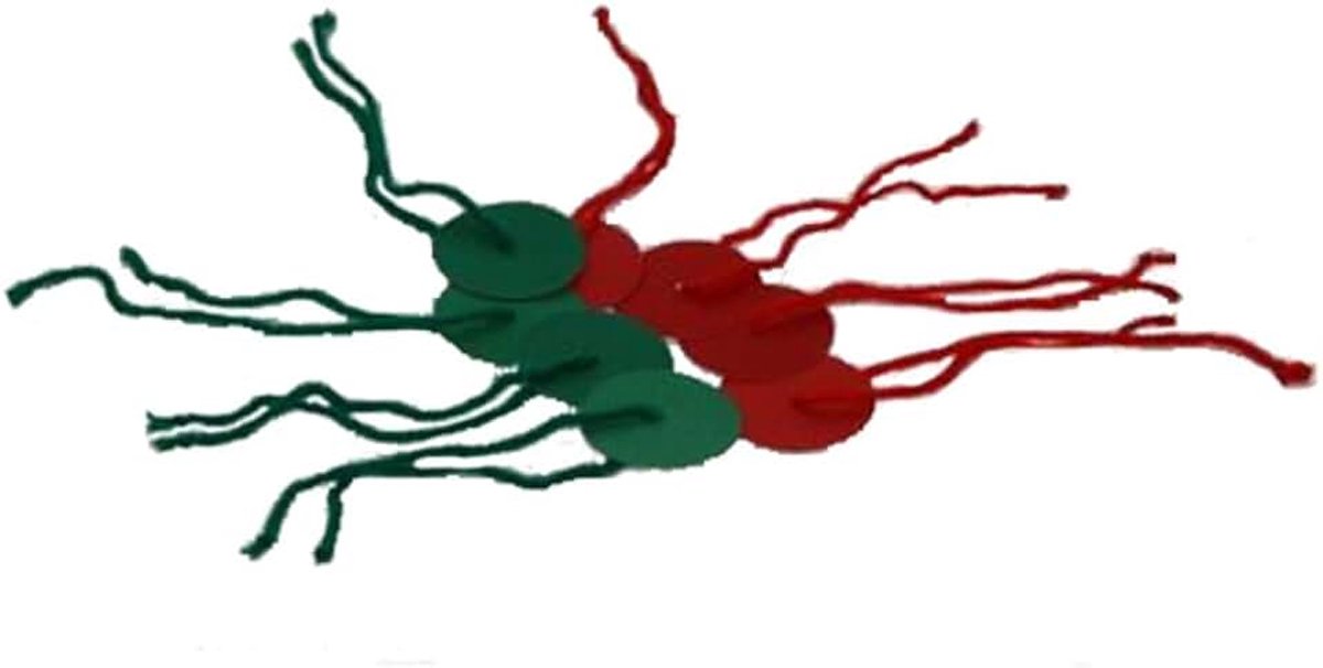 Zelfklevend (4x rood, 4xgroen)