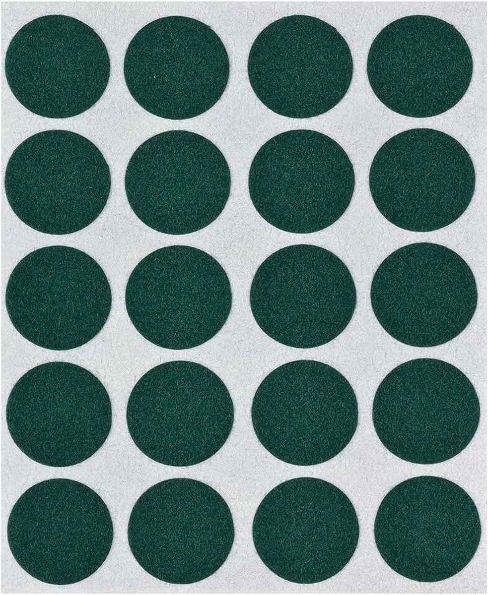Peha Vlokkenvilt groen - 0,35mm, Ø17mm, 1x20 Pads | zelfklevend, viltglijder
