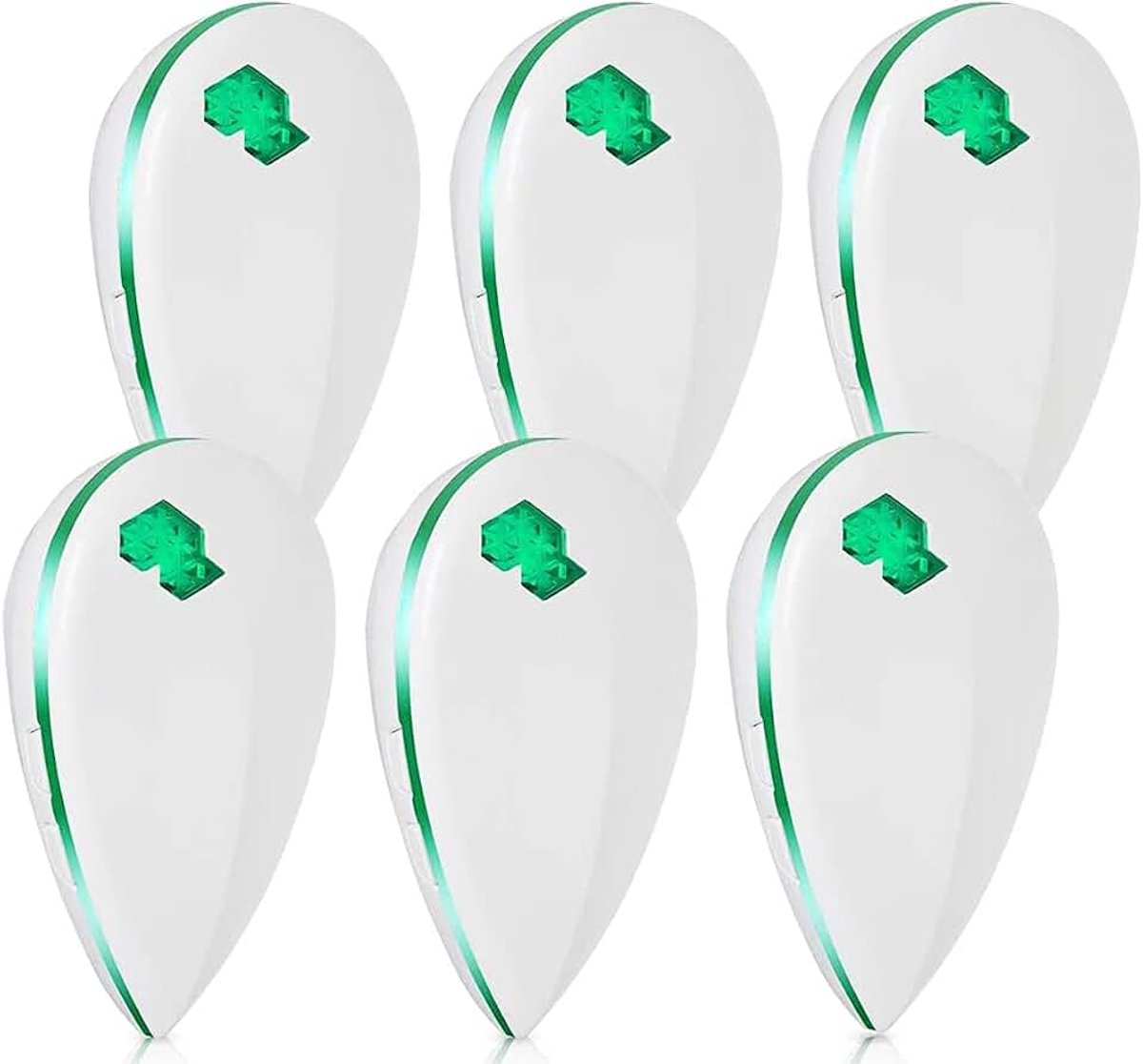 6 stuks elektronische muggenafweer ultrasoon, ongediertebestrijding, ultrasoon, 3 modi, anti-kakkerlakken, vliegen, muizen, spinnen, 100% onschadelijk voor huisdieren en mensen