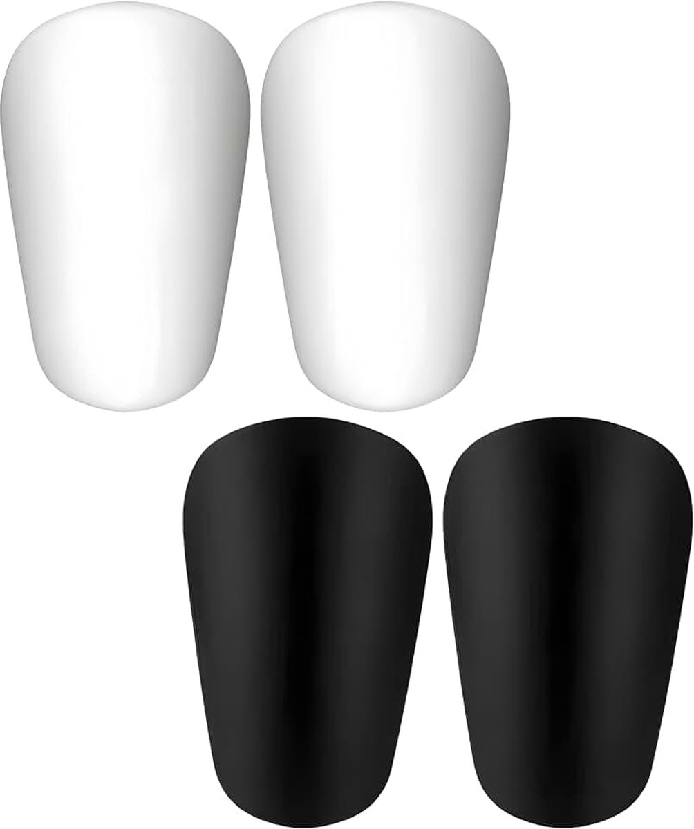 2 paar Mini Football Shin Pads, scheenbeschermers voor voetbal, extra mini scheenbeschermers voor volwassenen en kinderen, Tiny Protective Shin Guards voor vrouwen en mannen (zwart, wit)