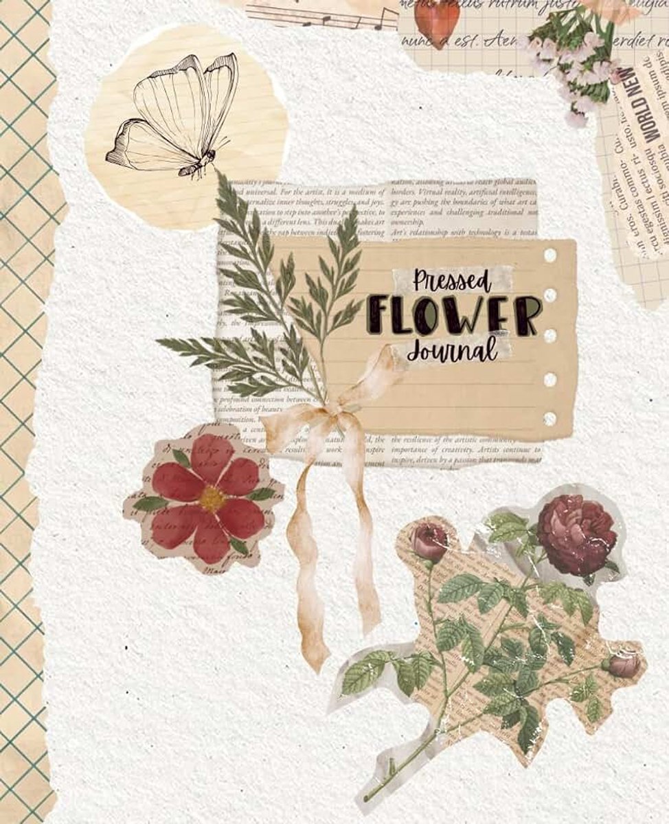 Pressed Flower Journal I 55 Pages - 7.5"x9.25": Botanical Scrapbook & Nature Notes