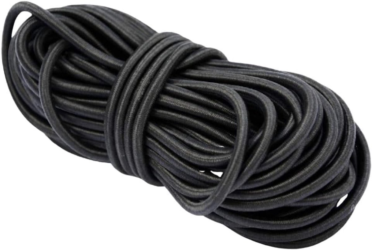 Bead Shop Rond elastisch koord, 1,5 mm, 5 m, zwart, hoge sterkte stretchkoord voor het maken van armbanden, kralen, naaien, maskers en ambachten - UK Brand