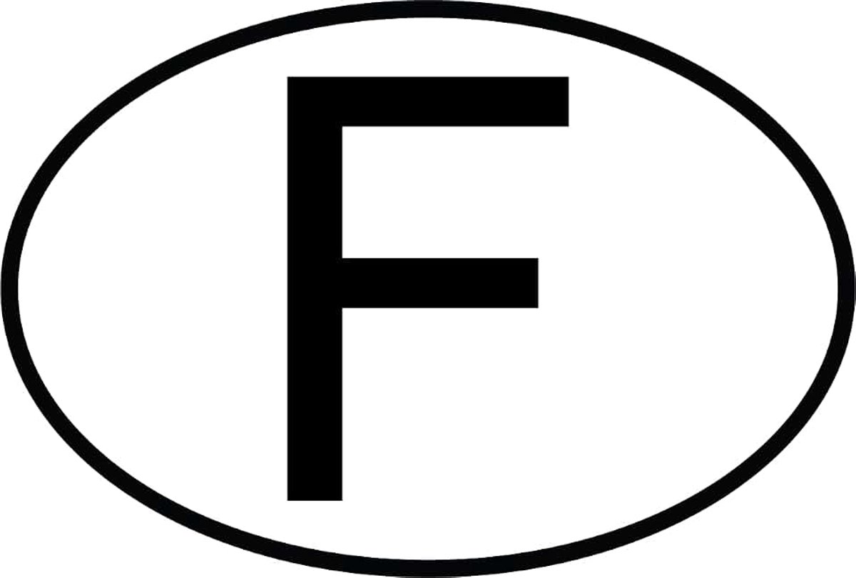 Autosticker met Frans logo, ovaal, 10 x 6,8 cm