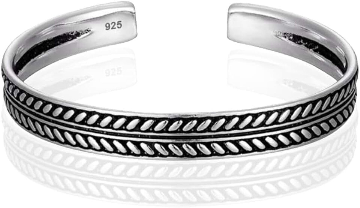 Manchetarmband - Tibetaans Zilver - Grain