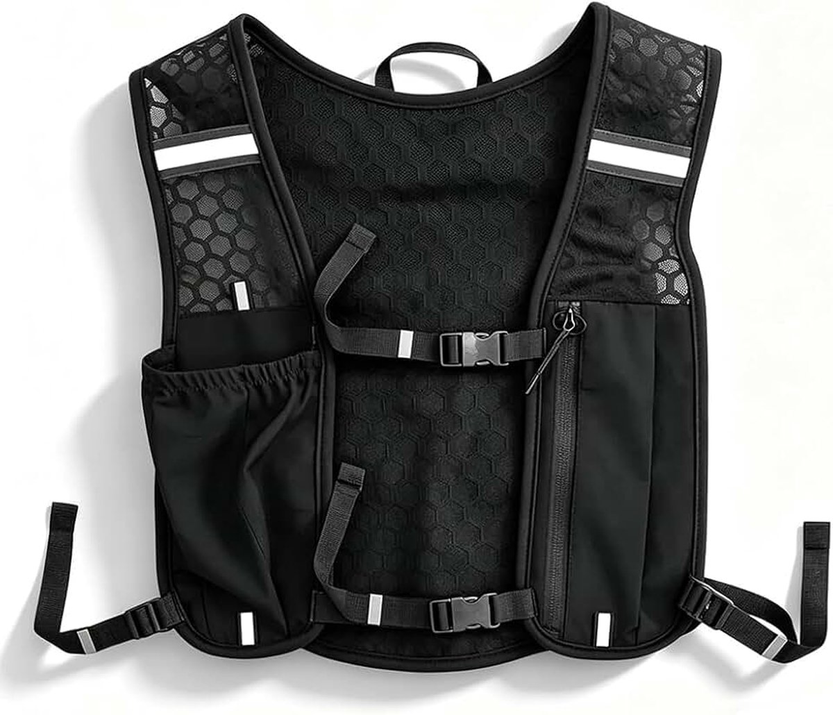 Hardloopvest voor dames en heren, ultralicht hardloopvest, hardlooprugzak, ademend, hydratatievest met zakken voor hardlopen, marathons en fietsen