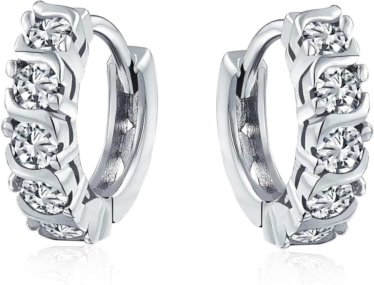 Bling Jewelry 925 Sterling Silver Round Zirkonia