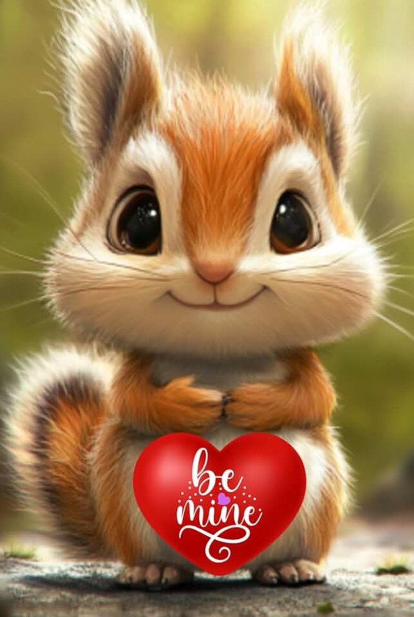 Mine! Valentine's Day Sweet Furry Chipmunk Sketchbook - 6 x 9 Inches, 100 Pages