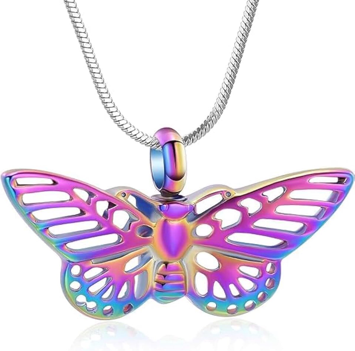 Out Butterfly Crematie sieraden voor ashanger - Hollowed Out Butterfly urn halsketting met mini-aandenken urn gedenkteken as sieraden