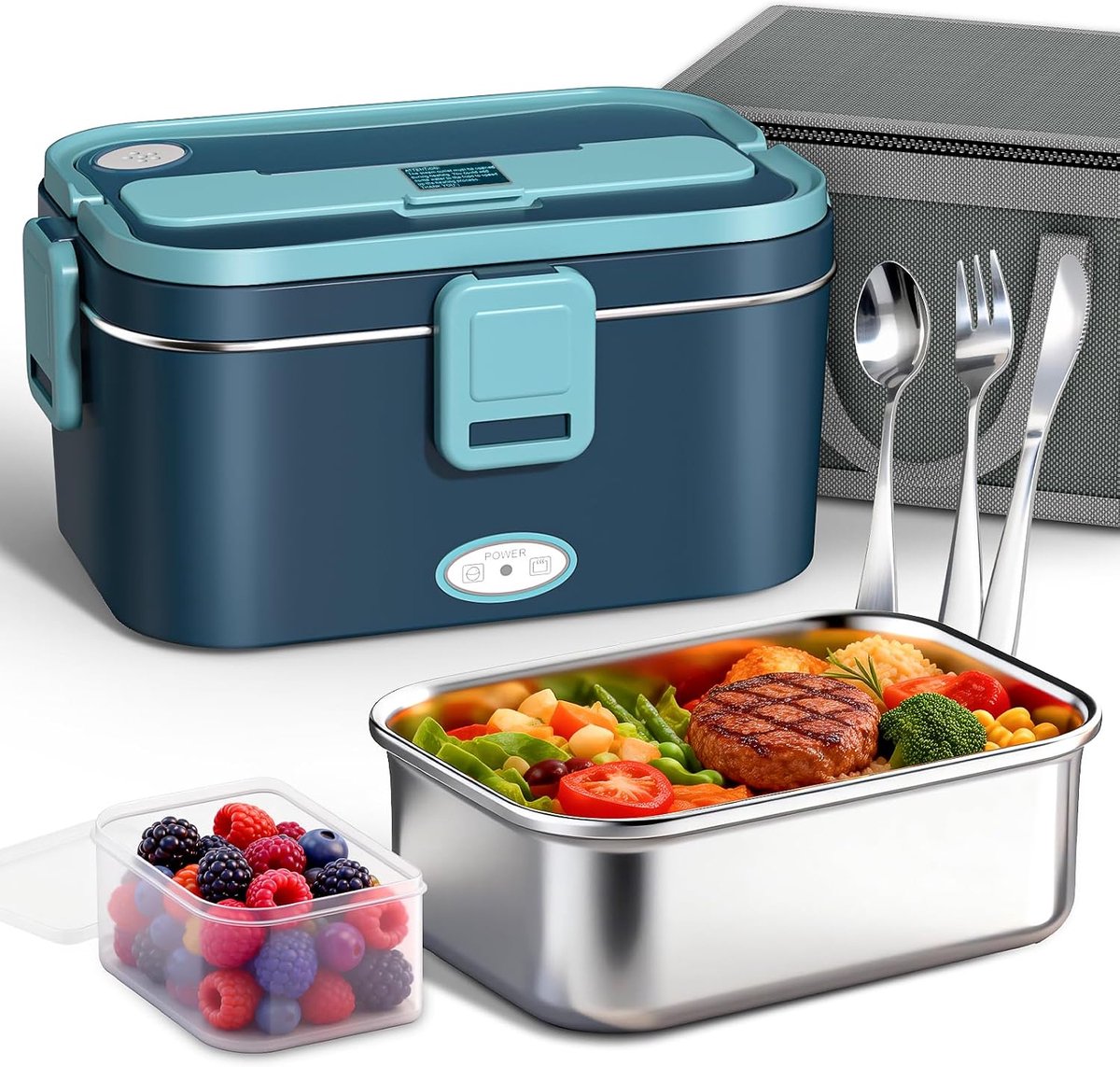 Elektrische lunchbox, 100 W, 1,8 l, voor kantoor, auto en vrachtwagen