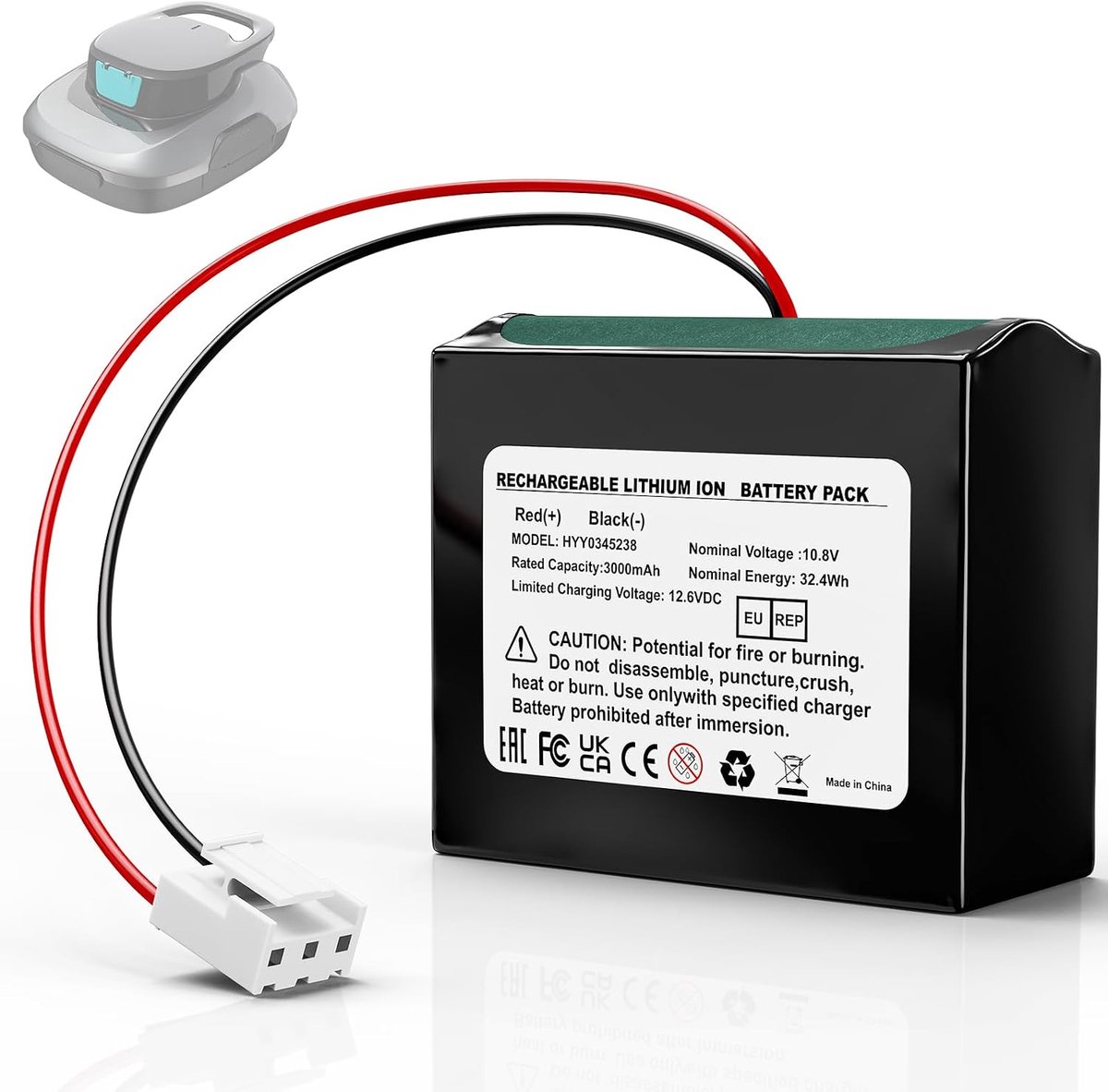 SE zwembadrobot accu, 3000 mAh,