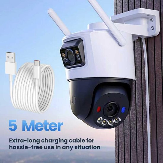 Lange USB C Kabel van 5M, Duurzame synchronisatie van gegevens USB A naar USB C Type C Laadkabel voor beveiligingscamera's CCTV Tablets Beveiligingsapparaten — afbeelding 5