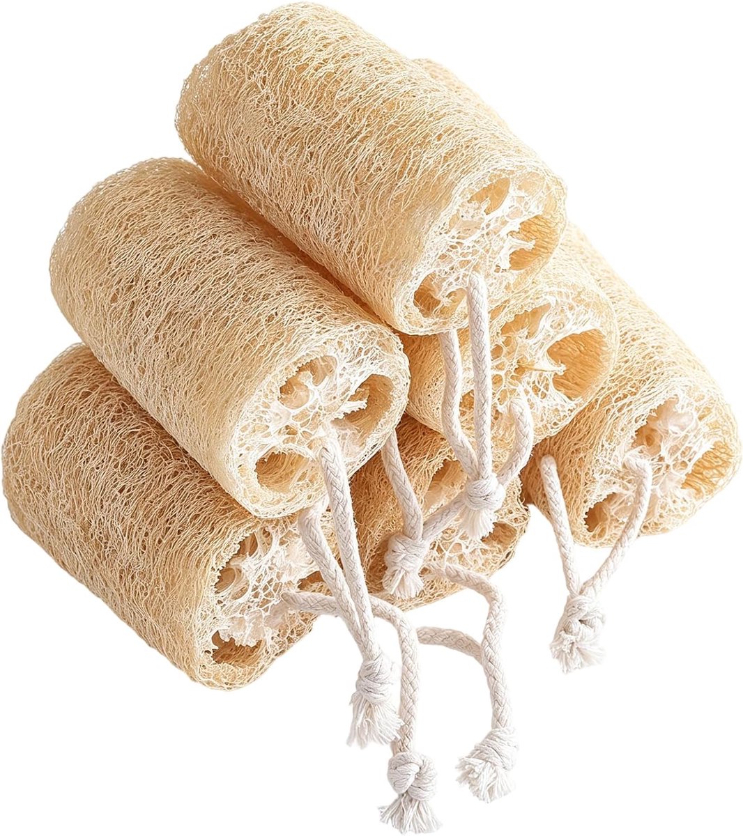 6 Stuks Luffa-spons Natuurlijk, 10 cm Organische Natuurlijke Loofah Spons