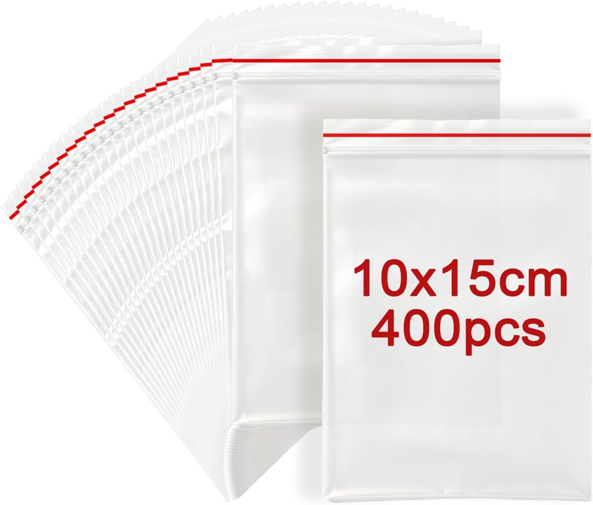 400 Stuks 10x15cm Druksluitzakjes, Kleine Zip Bundels, Transparante Plastic Zakken, Afsluitbare Plastic Buideltjes, Ziplock Hersluitbare Zakjes, Polyethyleen Zakjes met Sluiting