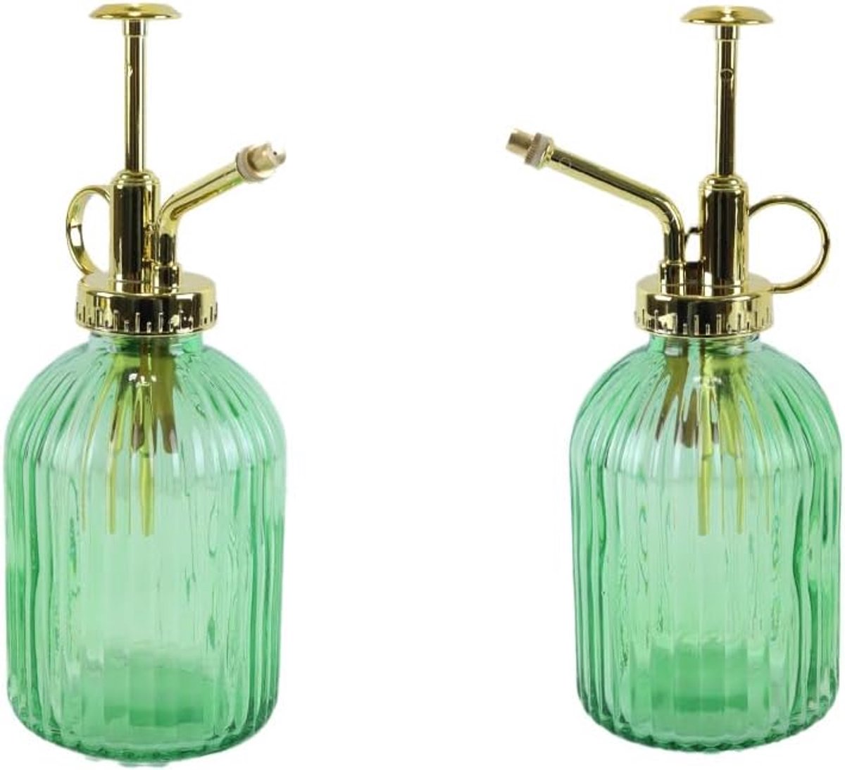 Plantensproeier, 320 ml, vintage spuitfles met drukknop, gieter voor vetplanten met pomp aan de bovenkant voor planten, bloemen en vetplanten (groen)