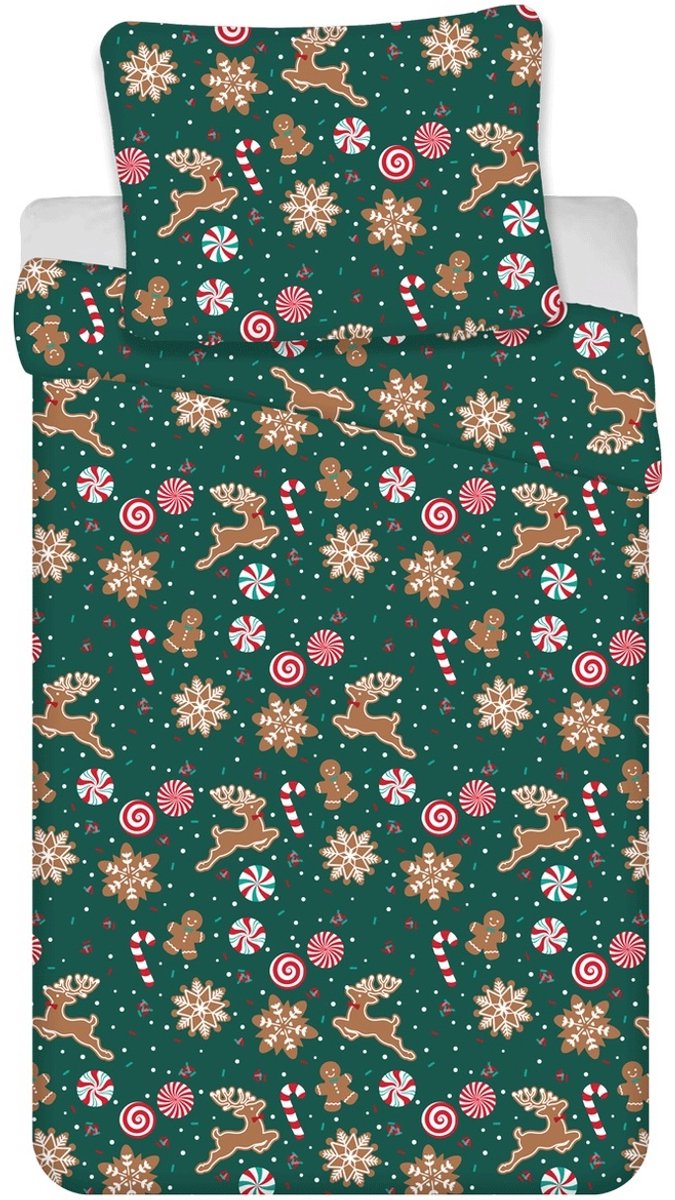 Kerst Dekbedovertrek Gingerbread Man Magic 140x200/70x90cm - Polycotton