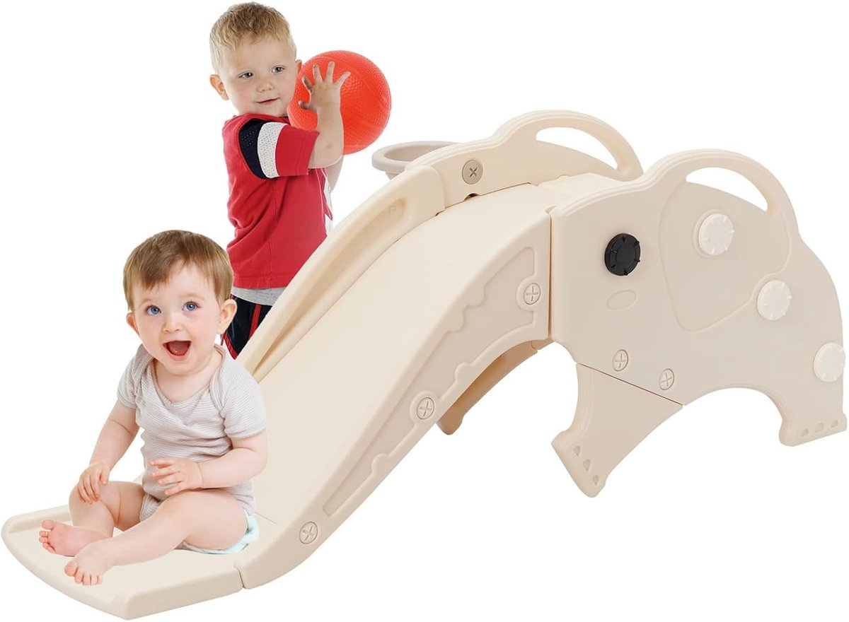 Basketbalring kinderen - Kinderschuifje met Basketbalmand - 32 cm - PE Materiaal - Speeltoestel voor Binnen en Buiten