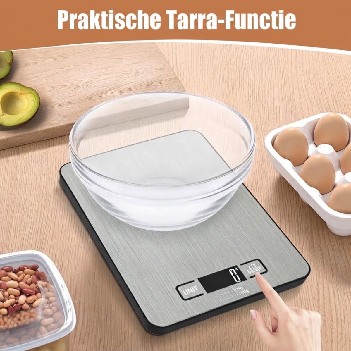 SP® Keuken Weegschaal - Keukenweegschaal - Keukenweegschaal Digitaal - Zilver - 24cm x 18cm x 3cm