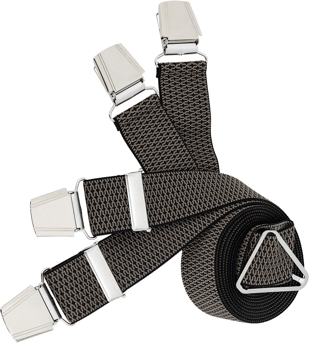 LINDENMANN heren bretels met extra sterke clips X-vorm - zwart dessin