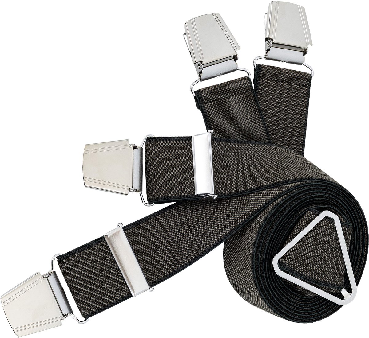 LINDENMANN heren bretels met extra sterke clips X-vorm - olijf