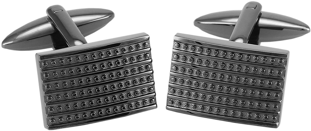 LINDENMANN heren manchetknopen gunmetal RVS - donkergrijs