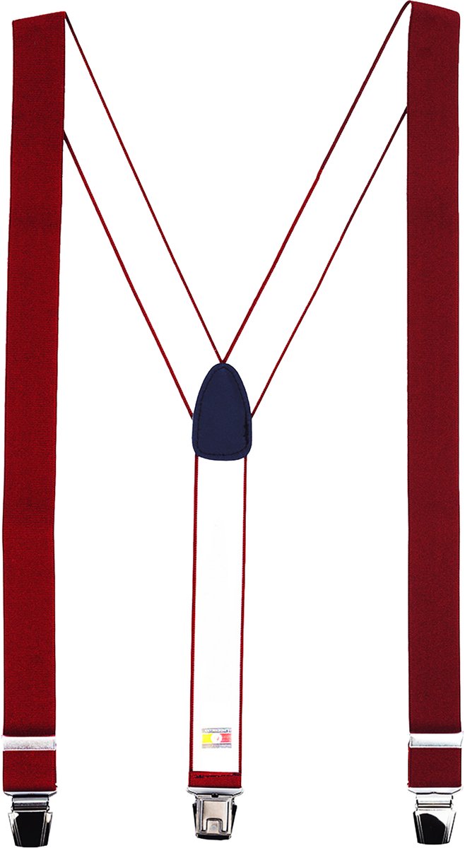LINDENMANN heren bretels met extra sterke clips Y-vorm - bordeaux