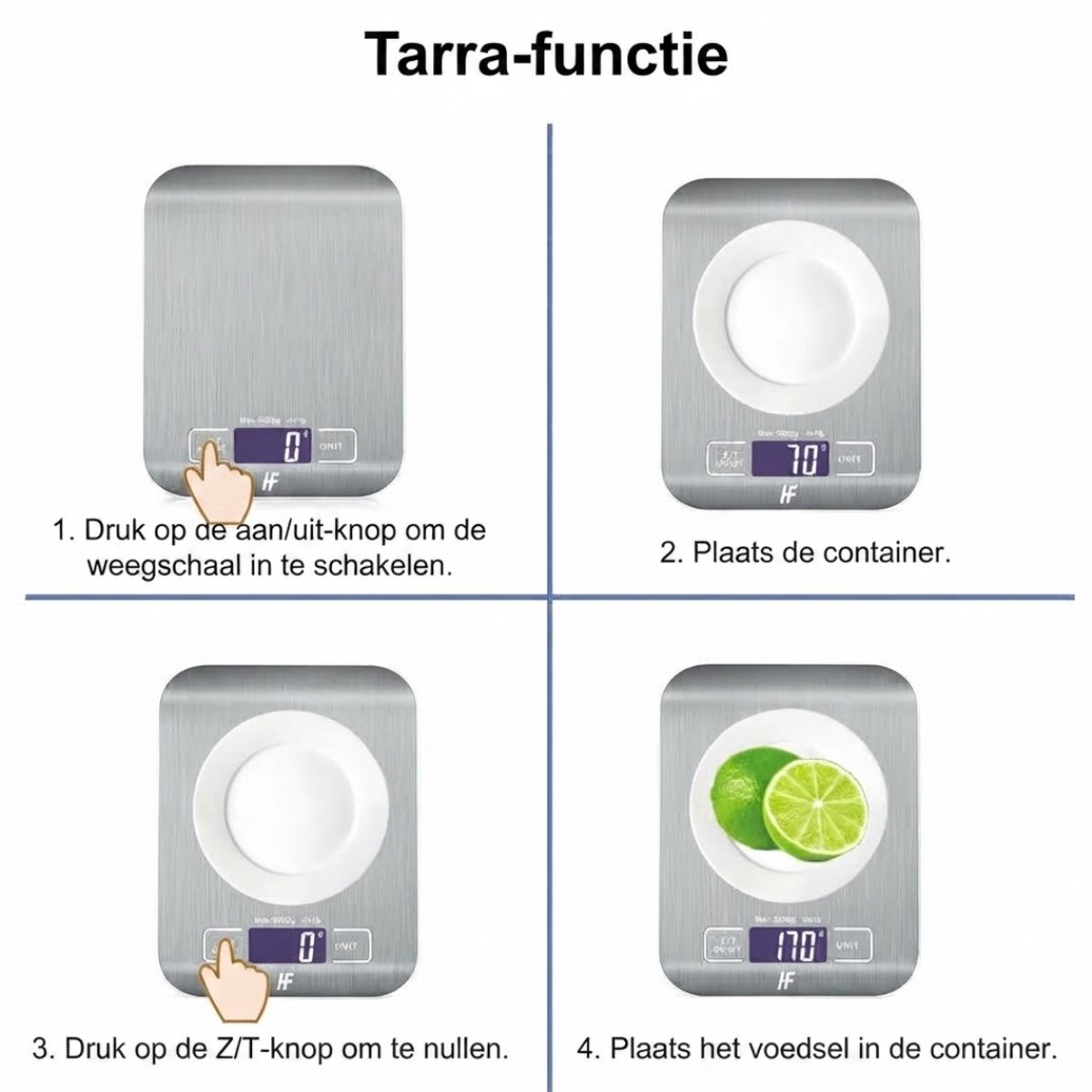 SP® Keuken Weegschaal - Keukenweegschaal - Keukenweegschaal Digitaal - Zilver - 19cm x 15cm x 3cm