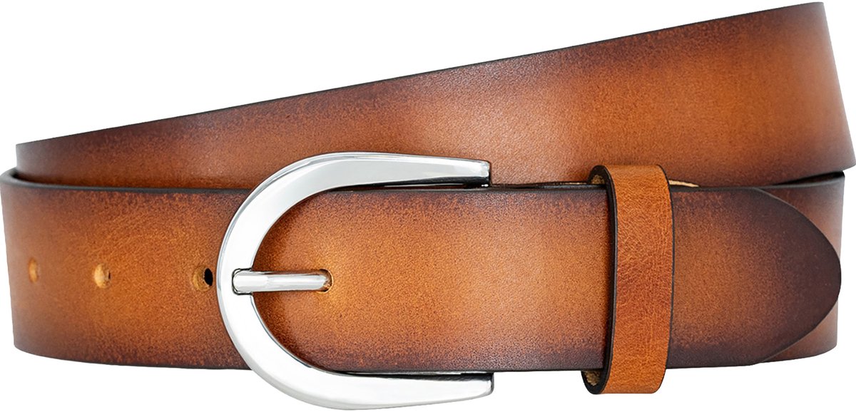 LINDENMANN dames leren riem - cognac