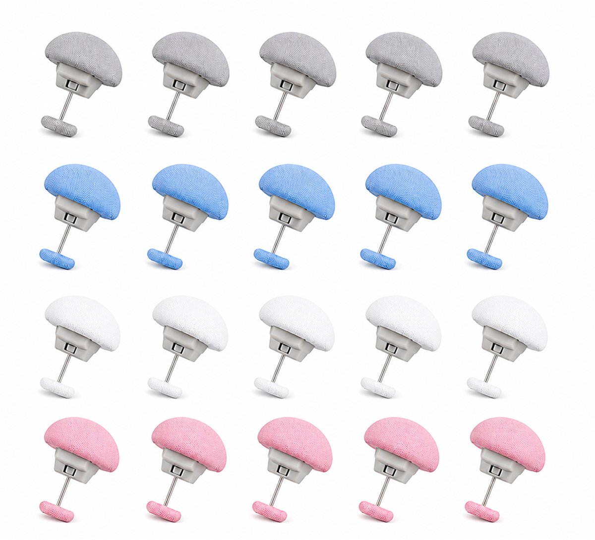 Dekbedclips met drukknop - 4 kleuren - 20 stuks
