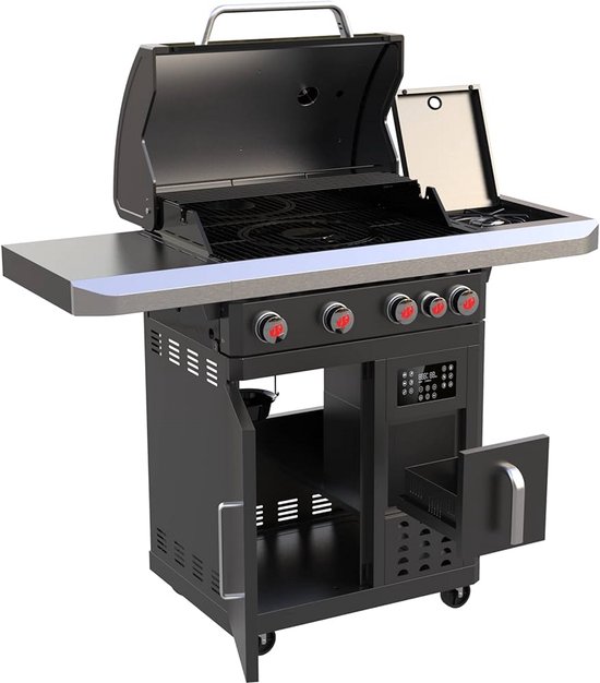 Landmann Fryton 4.1 Gasbarbecue – 3-in-1 Grillen, Bakken & Koken – BBQ met Zijbrander van Landmann — afbeelding 5