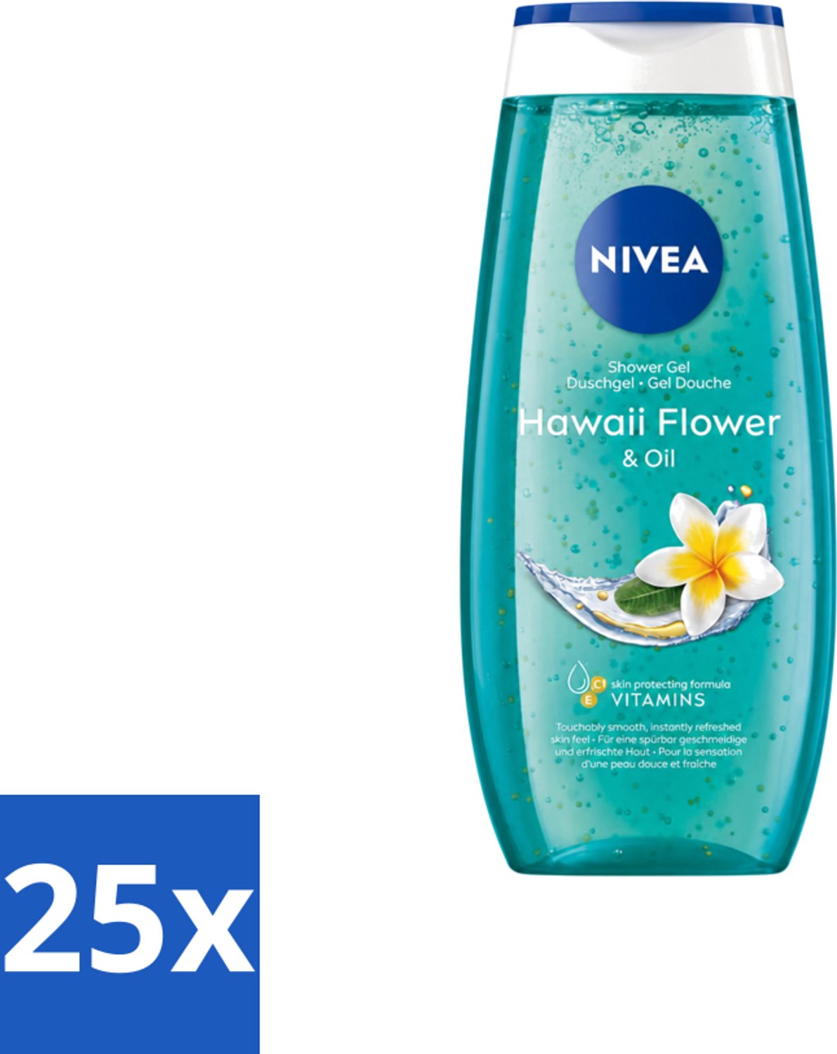 25 x Nivea – Douchegel – Hawaii Flower & Oil – 250 ml - Voordeelverpakking - 25 stuks