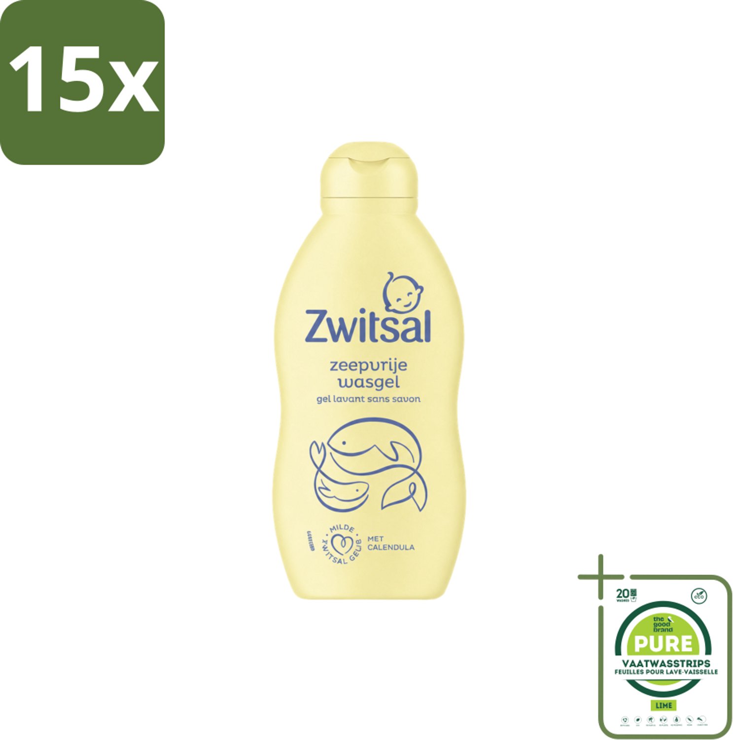 15 x Zwitsal – Wasgel – Zeepvrij – 200 ml - Grootverpakking - Vaatwasstrips - Baby Wasgel - Zeepvrije Wasgel - Babyhuid Verzorging - Wasgel Voor Baby - Anti-prik Wasgel