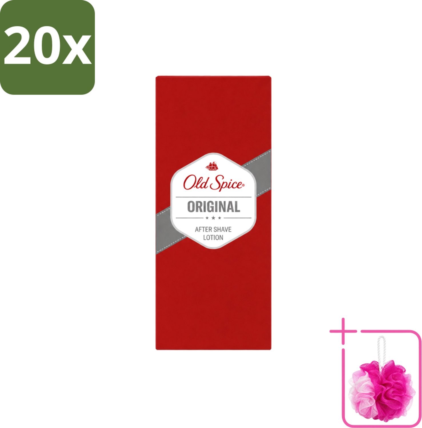 20 x Old Spice - Original - Aftershave Lotion - Verfrissend - 100 ml - Bulkverpakking - Aftershave lotion - Douchemop - Aftershave
